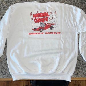 UGA National Championship Barstool Crewneck, Mens Large, White